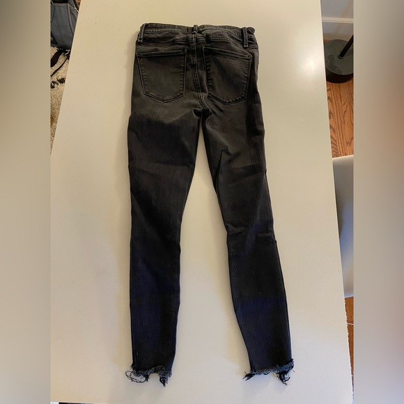 Abercrombie & Fitch high rise super skinny ankle button fly size 25 short black - Picture 4 of 5